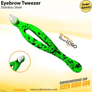 Eyebrow Tweezer with planted green coating for precise eyebrow shaping and hair removal