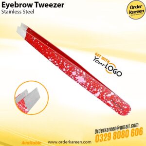 Eyebrow Tweezer with red coating for precise hair removal and grooming