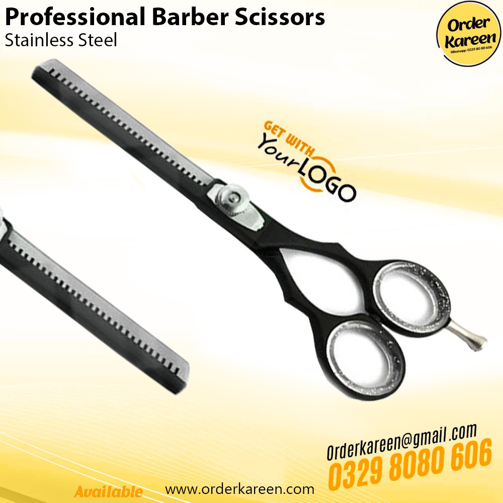 Professional Barber Scissors Silver Rubber Ring – Premium Hair Cutting Tool Professional silver barber scissors with rubber ring, ergonomic handle, and sharp stainless steel blades for precise hair cutting.