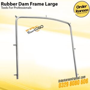 Professional Large Dental Rubber Dam Frame in Stainless Steel for Endodontic Procedures.