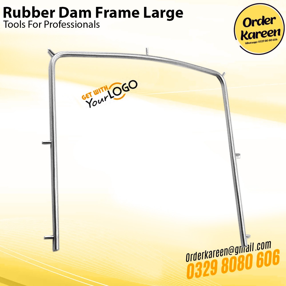 rubber-dam-frame-large-stainless-steel Professional Large Dental Rubber Dam Frame in Stainless Steel for Endodontic Procedures.