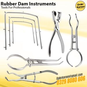 Professional Rubber Dam Instrument Kit including Punch and Clamping Forceps in Surgical Stainless Steel.