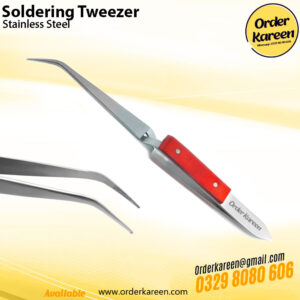 Professional dual-tip soldering tweezers for SMD component desoldering and PCB repair.