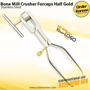 Dental Bone Mill Crusher Forceps Half Gold Surgical Instrument for Bone Grafting