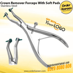 Dental Crown Remover Forceps with Soft Green Pads for Gentle Extraction
