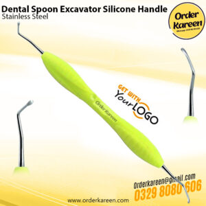 Dental Spoon Excavator with Silicone Handle for Caries Removal and Cavity Preparation